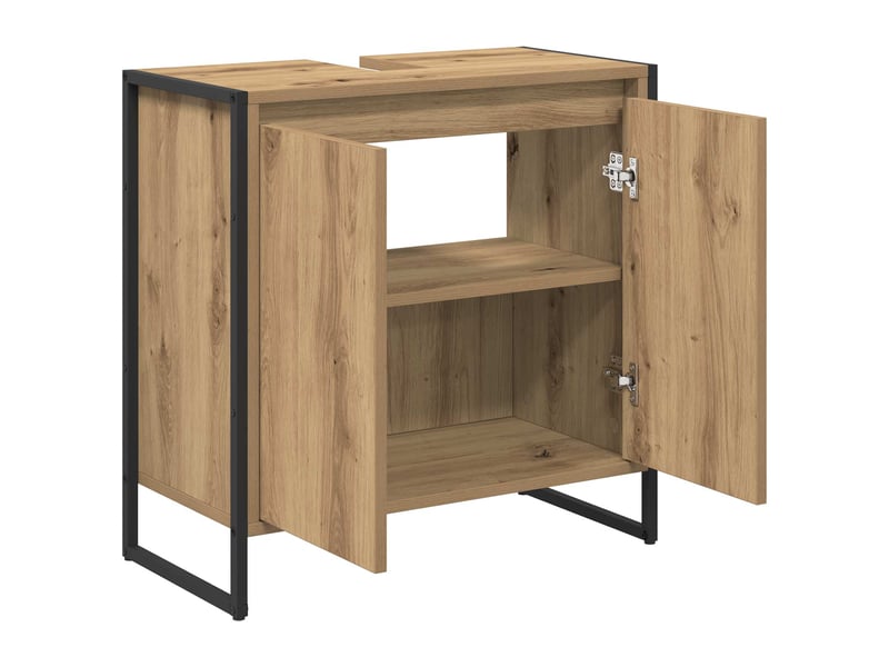  Cabinet de salle de bain, meuble de rangement chêne artisan 60x30x60 cm  - Conforama E