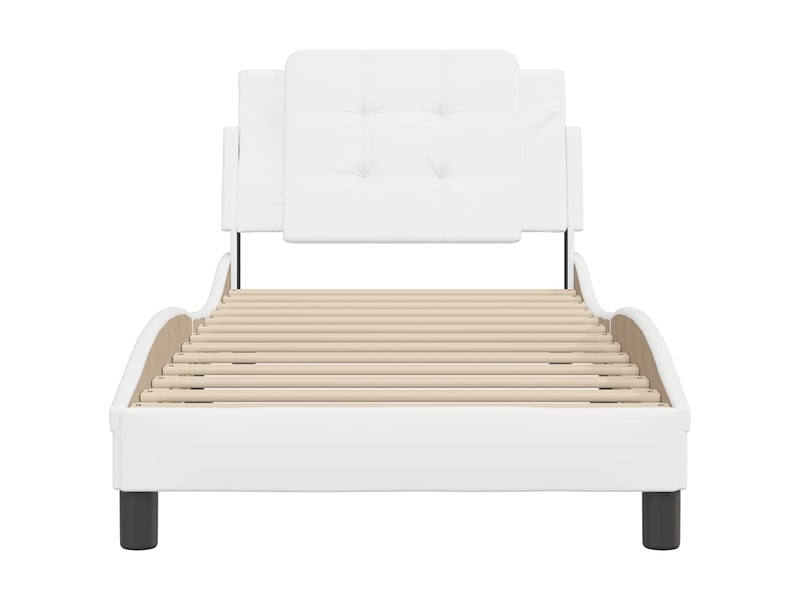  Lit simple- lit adulte -  cadre de lit sans matelas zadar blanc 80x200 cm similicuir  - Conforama C