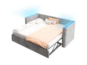 Lit gigogne 90x190/200 cm OKWISH coloris gris