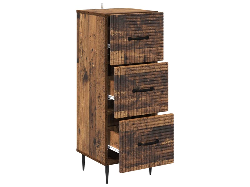  Armoire de rangement bureau, armoire à tiroirs bois ancien 33 x 34,5 x 89,5 cm  - Conforama E