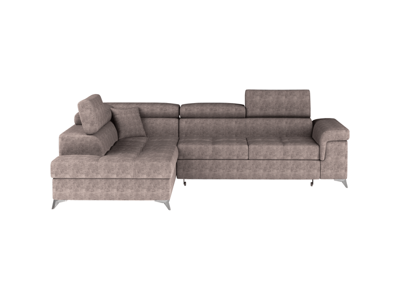 Canapé d'angle convertible palazzo 4 places marron – angle gauche avec coffre - Conforama A