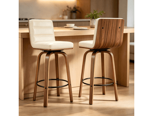 tabouret de bar <strong>REDOM</strong> - beige hauteur d'assise 66 cm vendu Par paire