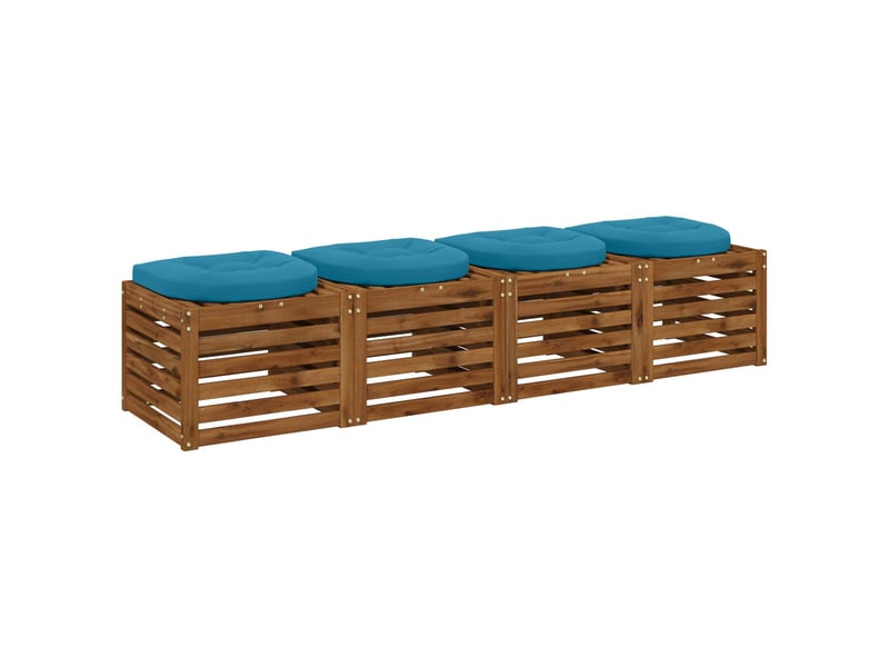  Lot de 4 coussins de siège, coussins d'assise 100 % polyester bleu clair cf60057  - Conforama C
