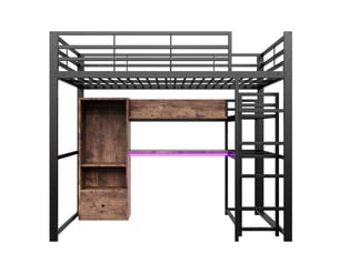 Lit mezzanine 90x200 cm <strong>ZOVIRA</strong>  <strong></strong> coloris noir