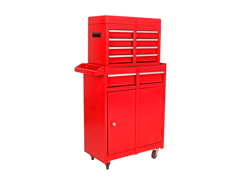  Armoire à outils 5 tiroirs - rouge - acier - 58.5x28x102 cm - 18.7 kg - 5 tiroirs sans serrure 58.5x28x102cm - Conforama C