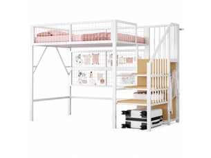 Lit mezzanine 90x200 cm <strong>MODENUIT </strong>  <strong></strong> coloris blanc