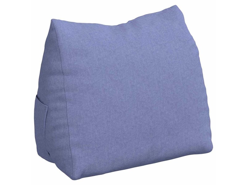  Coussin de dos, coussin de dossier bleu denim 60 x 20 x 50 cm tissu cf54552  - Conforama A