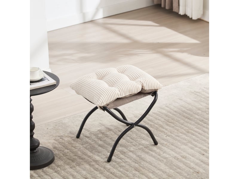 Fauteuil relax avec repose-pieds et poche latérale en flanelle et acier blanc - Conforama E