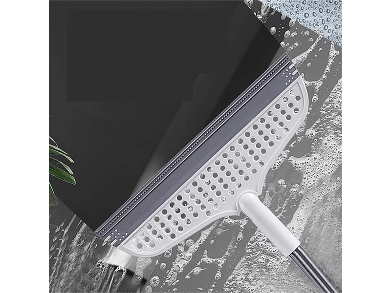  Dites adieu aux poils d'animaux et aux dégâts d'eau ! Balai-raclette à long manche avec lame en silicone rotative à 180°  - Conforama C