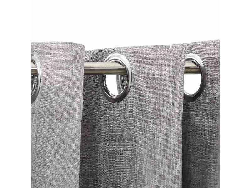  Rideau occultant, rideau black-out aspect de lin avec œillets gris 290x245 cm cf43941  - Conforama C