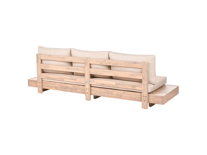  Canapé de jardin 3 places marettimo bois d'acacia certifié beige  - Conforama E