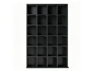 Bibliotheque coloris noir 24 étagère(s) <strong>DESMIU</strong> <strong></strong> - 20 cm x 130.5 cm