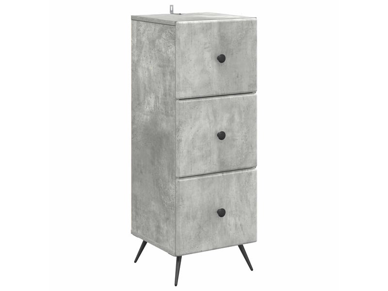 Armoire de rangement bureau, armoire à tiroirs gris béton 33 x 34,5 x 90 cm shl2339 - Conforama A