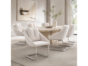 Lot de 6 chaises de salle à manger pivotantes en velours beige, avec coussin et base métal