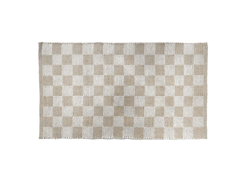  Tapis damier en coton jenna 50x80cm naturel  - Conforama A