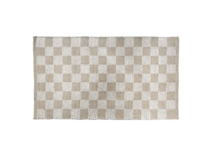 Tapis damier en coton jenna 50x80cm naturel