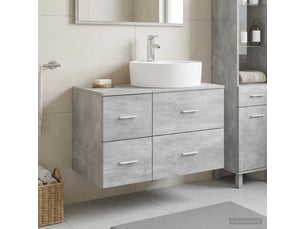 Ensemble de mobilier de salle de bain 2 pc gris béton cf64144