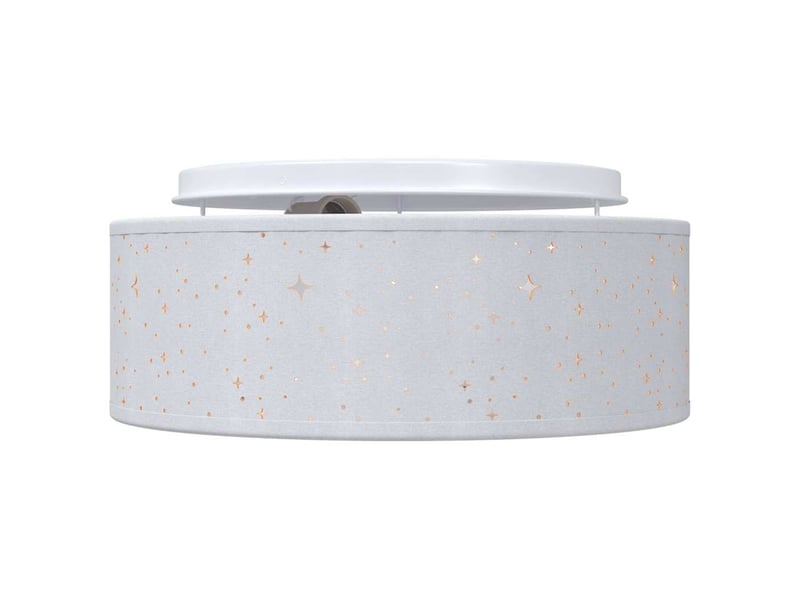 Lampe de plafond, plafonnier gris 30x30x13,5 cm tissu shl95548 - Conforama E