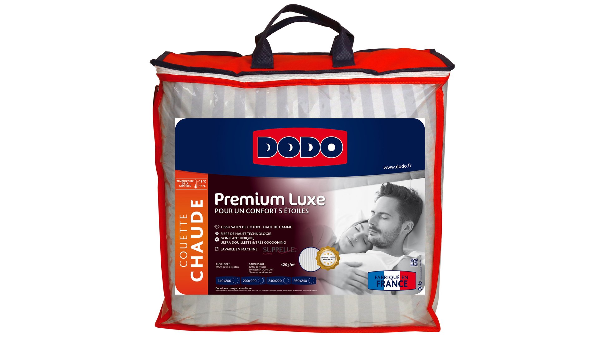DODO Couette 240x220cm PREMIUM LUXE blanc Conforama