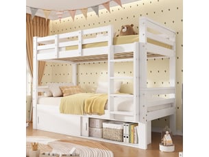 Lit superposé 90x200 cm <strong>MODERNLUXE</strong>  <strong></strong> coloris blanc