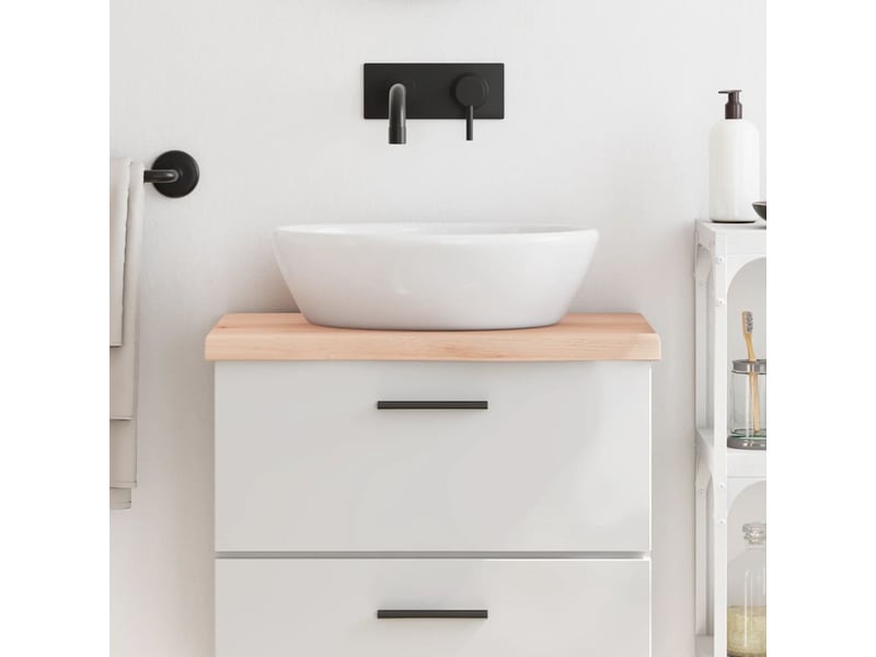  Comptoir de salle de bain, plan de travail 60x40x(2-4) cm bois massif non traité cf65739  - Conforama B
