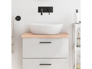 Comptoir de salle de bain, plan de travail 60x40x(2-4) cm bois massif non traité cf65739