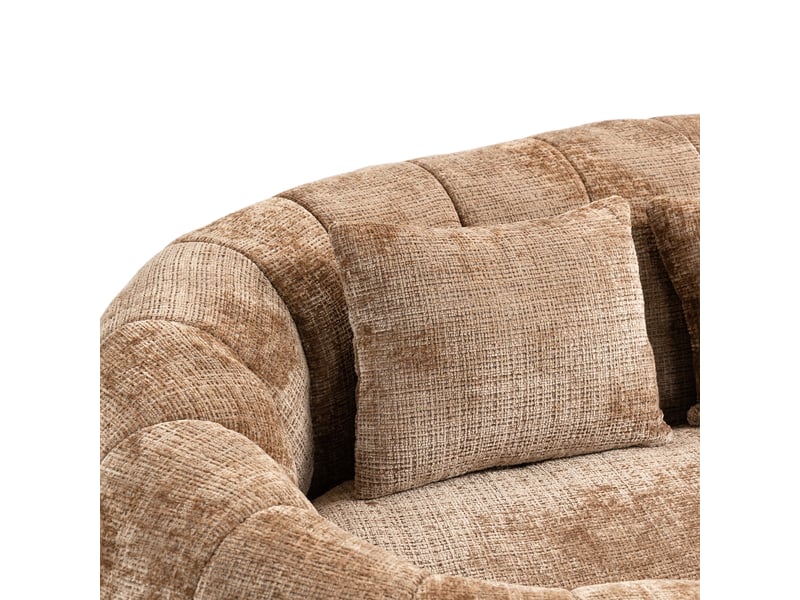  Canapé paresseux confortable fixe 2 places en chenille avec 2 oreillers,150x95x63cm,brun canapé marron - Conforama E