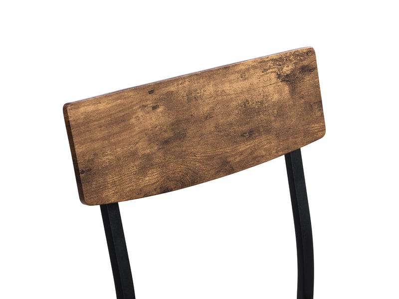  Ensemble table et chaises industriel 6 places marron avec banc et structure en métal pour repas conviviaux  - Conforama D