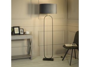 Searchlight modish lampadaire, noir, abat-jour gris foncé, 1 x e27