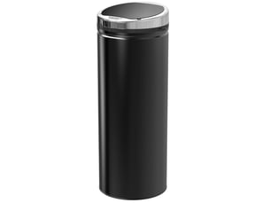 Poubelle automatique 50 l 30,5 x 30,5 x 81,5 cm noire en acier inoxydable, capteur infrarouge