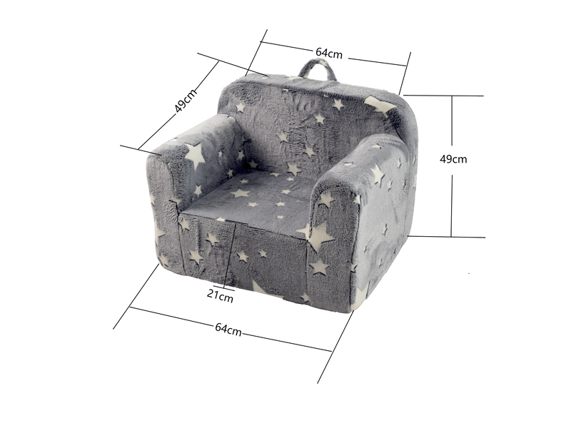  Canapé - canapé enfant avec accoudoirs et poignée, en mousse - 64x49x49 cm gris  - Conforama E