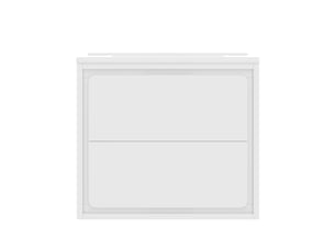 Meuble vasque mural salle de bain blanc 60 cm avec lavabo intégré, led radar et 2 tiroirs silencieux