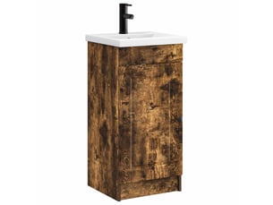 Meuble de salle de bain avec évier chêne fumé 42x40x84.5 cm shl2328