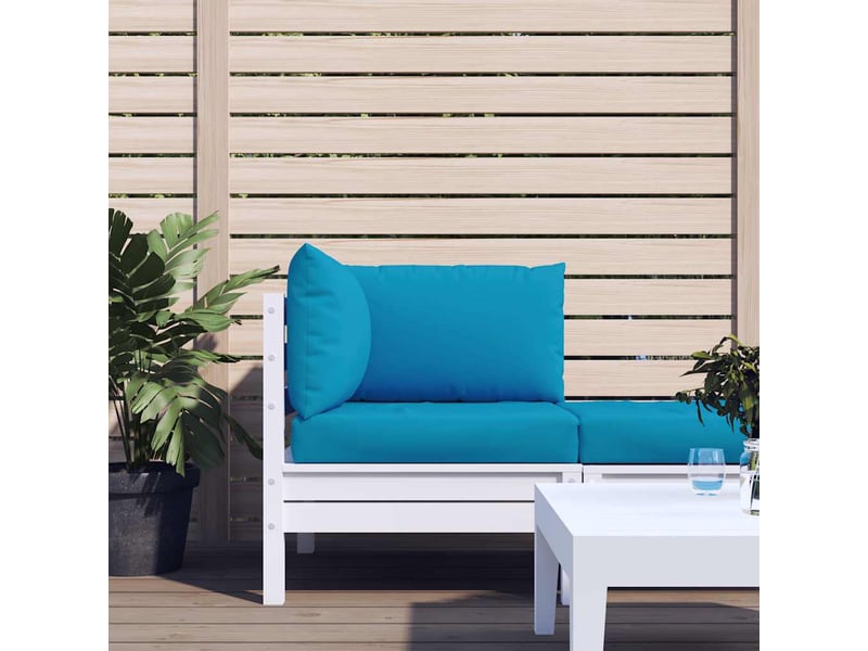 Lot de 3 coussins de palette, coussins de canapé bleu clair tissu oxford cf59660 - Conforama B