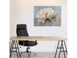 Tableau décoration murale impression sur toile fleurs béton gris - 120x80 cm - tableau décoration murale chambre et salon