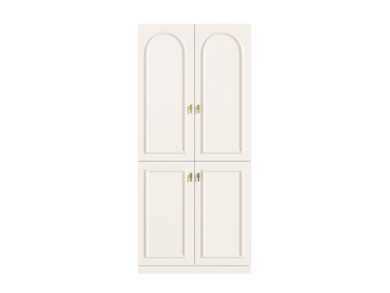  Armoire blanche 90x48x200 cm penderie multifonction 2 tringles et 3 compartiments  - Conforama A