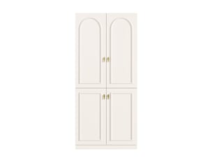 Armoire blanche 90x48x200 cm penderie multifonction 2 tringles et 3 compartiments