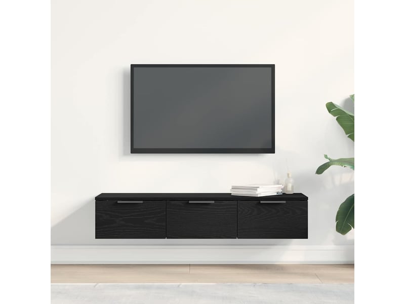 Meuble mural, armoire de rangement chêne noir 102x30x20 cm bois d'ingénierie - Conforama D