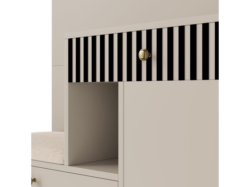  Vestiaire d'entrée avec miroir banc et tiroirs en mdf 110 x 37 x 185,5 cm GL4145M - Conforama D