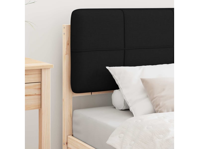 Lit simple- lit adulte - cadre de lit avec tête de lit rembourrée noir 80 x 200 cm - Conforama B