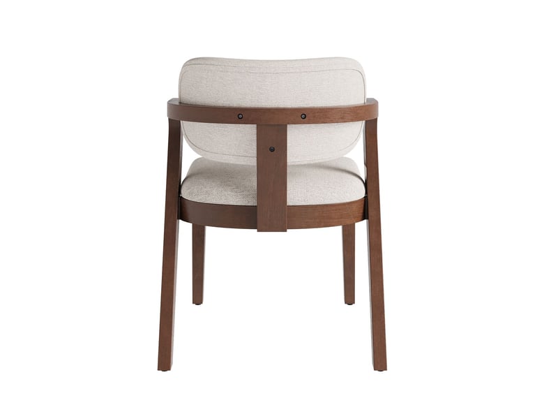 Lot de chaises 2 chaises style moderne chaise repas en bois massif revêtement en lin confortables et respirantes teinte noyer et coloris beige avoine - Conforama C