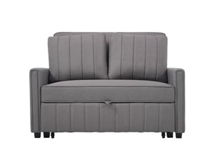 Canapé droit convertible MODENVIE 2 places Coton / Lin gris