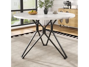 Table de séjour ronde fixe blanc - 100x100-100max.cm