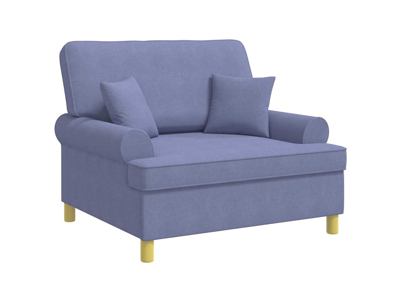  Vidaxl fauteuil xxl avec coussins bleu denim tissu  - Conforama D