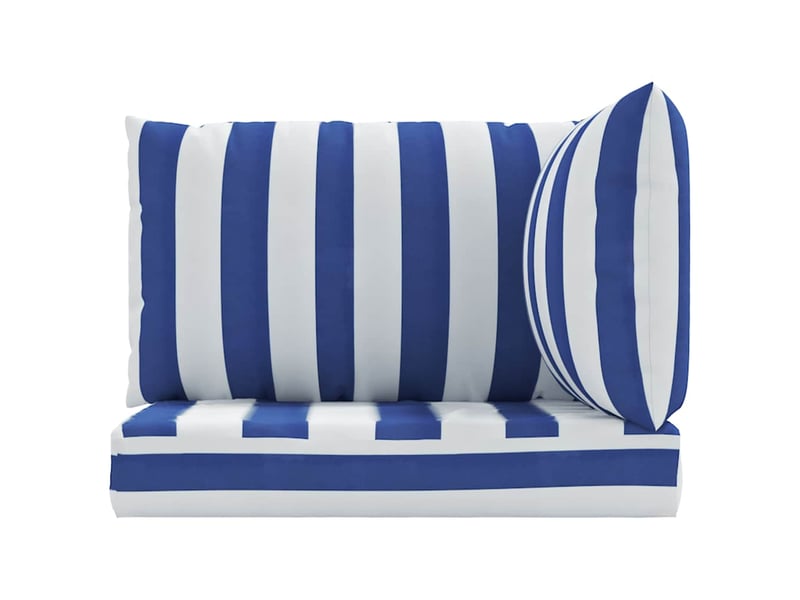  Lot de 3 coussins de palette, coussins de canapé rayures bleuesblanches cf59698  - Conforama D