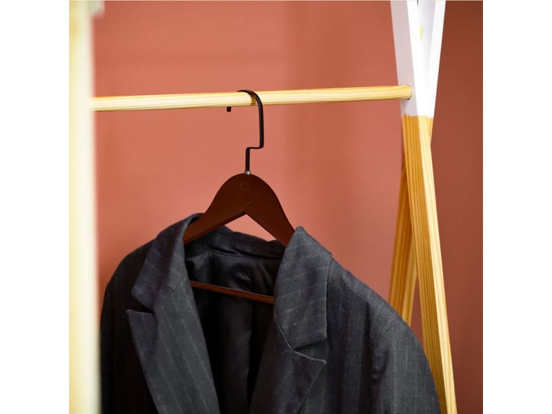  Lot de 40 cintres 44.5 cm pour vêtements adulte premium + avec crochet pivotant à 360° - bois foncé - vivezen  - Conforama D