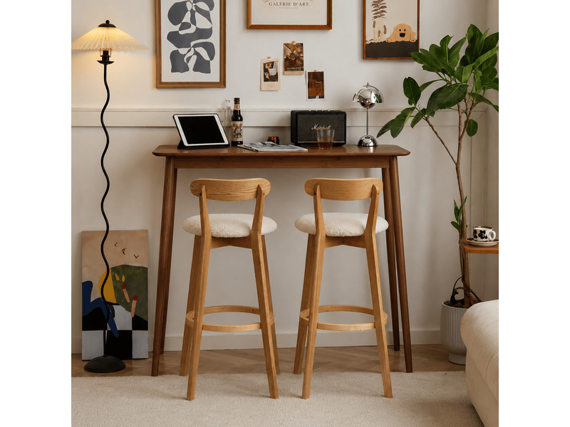 Nordlys - table de bar design scandinave bois pin marron - Conforama C