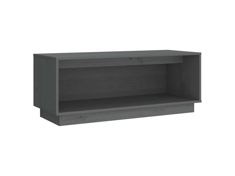  Meuble tv - banc tv - meuble de rangement gris 90x35x35 cm bois de pin massif  - Conforama A