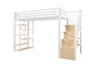 Lit mezzanine 90x200 cm coloris blanc