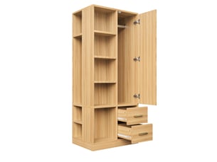 Armoire 1 porte(s) battante 2 tiroir(s) HAVRYA coloris naturel largeur 70 cm